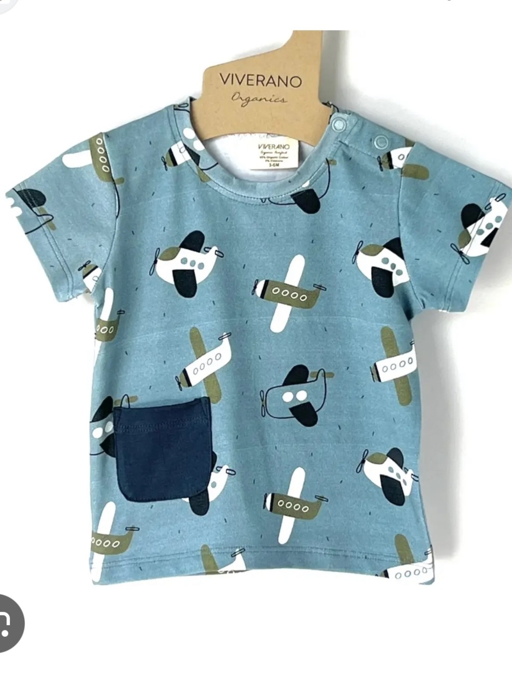 Blue Airplane Pocket Tee - Short Sleeve Kids Top